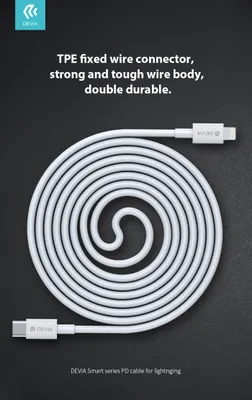 Obrázek produktu pro Kabel Devia Smart PD USB-C – Lightning 3 A, 20 W, 1 m, bílý