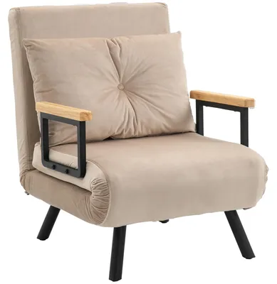 Produktbild von HOMCOM Schlafsessel, Einzelsofa mit Bettfunktion, Relaxsessel mit Rückenkissen
