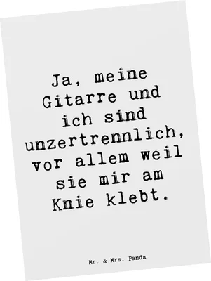 Produktbild von Mr. & Mrs. Panda Postkarte Spruch Gitarre Freund - Weiß - Geschenk, Instrument, Musikinstrument, Postkarten, bildkarte, Fotokarte, Liebe, Lernen, Ansichtskarte, Grußkarte