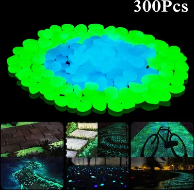 Produktbild von 300PCS leuchtende Kieselsteine für den Garten, Aquarium, Pool, Poolfarbe, leuchtender Stein, künstlicher fluoreszierender Stein