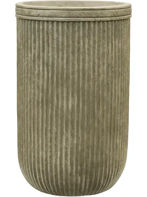 Produktbild von Baq Pflanzkübel, vertikal, gerippt, zylindrisch, grün, Durchmesser 30 cm, Höhe 47 cm, Öffnung 26 cm