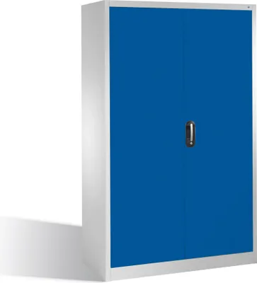 Produktbild von C+P Werkzeugschrank mit Drehtüren, innen 4 Böden, H1950xB1200xT500mm Front Enzianblau Korpus Lichtgrau