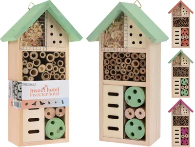 Produktbild von Hübsches, kleines Insektenhotel - farblich sortiert - preis pro Stück - Höhe ca. 26 cm