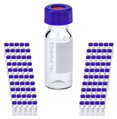 Image de Solidchoice - 100 flacons en verre de 2 ml avec bouchon bleu à vis, pour usage en laboratoire