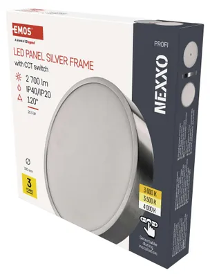 LED-Anbauleuchte NEXXO, rund, silber, 28,5W, mit Change CCT