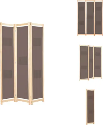Immagine prodotto di vidaXL 3 pezzi divisorio marrone 120 x 170 x 4 cm tessuto - Divisorio per ambienti