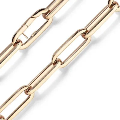 Produktbild von 12mm Paper Clip Weit-Anker Kette Collier Halskette aus 585 Gold Rotgold 60cm