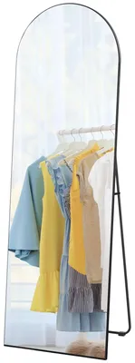 Obrázok produktu pre Zrkadlo stojace, celé telo | Farba: Čierna | Rozmery: 50 x 3,6 x 150 cm