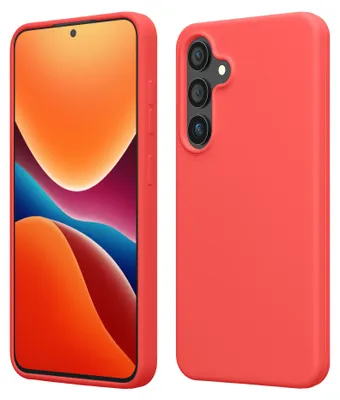 Produktbild von kwmobile Handyhülle für Samsung Galaxy S25 Hülle - Case Silikon - Kabelloses Laden - Schutzhülle Cover in Neon Koralle