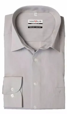 Produktbild von Marvelis - Comfort Fit - Herren Langarm Hemd, (795964), Größe:46, Farbe:Mittelgrau (60)