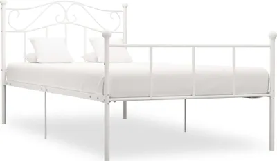 Zdjęcie produktu dla Rama łóżka, biała, metalowa, 100 x 200 cm