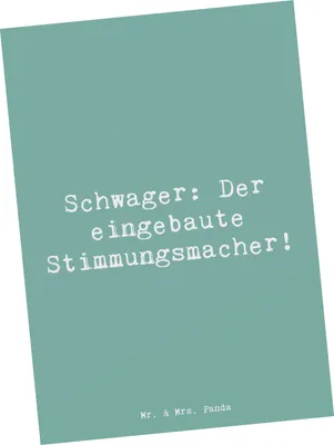 Produktbild von Mr. & Mrs. Panda Postkarte Spruch Schwager Stimmungsmacher - Meeresbrise - Geschenk, Humor, Stimmung, Fotokarte, Familie, Ansichtskarten, Geschenke, Grußkarte, Jubiläen