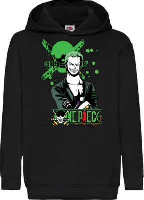 Produktbild von Kinder Kapuzenpullover One Manga Piece Anime Roronoa Zoro 003, 9-11 Jahr - 140 / Schwarz