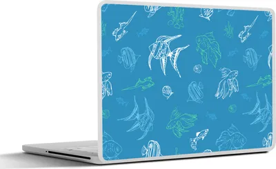 Produktbild von MuchoWow® Laptop Aufkleber Sticker Cover Fisch - Pastell - Meer 36.5x27.5 cm - Laptop-Sticker