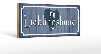 Produktbild von Holzschild Spruch 27x10cm Lieblingshund Herz Hund