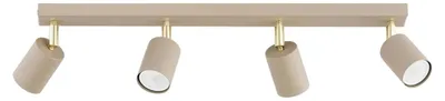 Produktbild von KAR-LIGHTING Spotbalken 4-flammig Beige/Ecru aus Metall – großflächige Deckenleuchte für Wohn- und Essbereich, flexibel einstellbar, GU10-Fassung