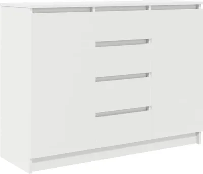 Zdjęcie produktu dla Komoda z szufladami Biała 100,5x35x76 cm Drewno klejone