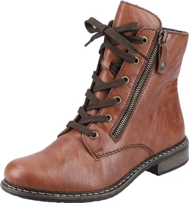 Produktbild von Rieker Damen Stiefeletten Blockabsatz Schnürung 71204, Größe:37 EU, Farbe:Braun