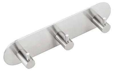 Produktbild von Selbstklebender Dreifachhaken ,Edelstahl matt