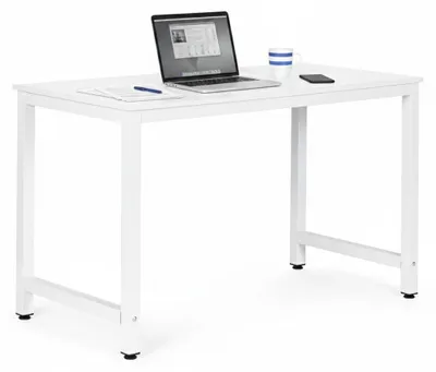 Produktbild von Computertisch 120 x 60 cm, weiße MDF-Platte, Metallgestell