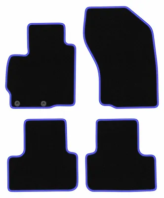 Produktbild von Velours-Fußmatten für Citroen C4 Aircross 2012-2017 (Crossover) – 4-tlg, Schwarz/Blau, passgenau – Wielganizator CARLUX
