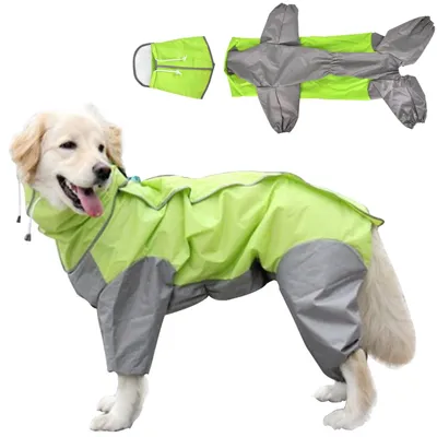 Produktbild von Wasserdichte Hunderegenjacke - Leichte Regenponcho für Hunde