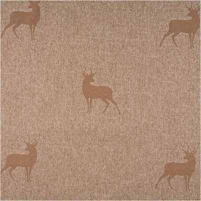 Produktbild von Dekostoff Meterware Jacquard Landhausstoff Wendestoff Hirsche braun 140cm