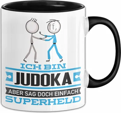 Produktbild von Judoka Geschenk Tasse Ich Bin Judoka Aber Sag Doch Einfach Superheld Lustige Geschenkdiee für Judoka Kaffee-Becher (Schwarz)