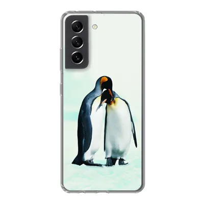 Produktbild von MuchoWow® Handyhülle Schutzhülle Hülle für Samsung Galaxy S21 FE Pinguine - Schnee - Familie Silikon Softcase Handy Hülle - Mobiltelefonhülle
