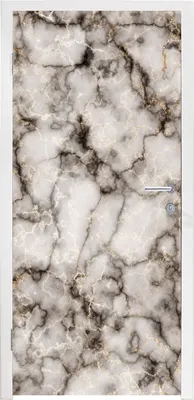 Obrázok produktu pre MuchoWow® Tapety na dvere - Samolepiaca fólia na dvere - Mramor - čierna - sivá - 215x90x0.1cm - Plagát na dvere - Samolepiaca fólia na dvere