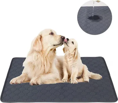 Image de (100 x 70 cm, Gris ) Pee pads lavables pour animaux domestiques, pee pads réutilisables, tapis d'entraînement pipi réutilisables et jetables pour chiens, chats, animaux domestiques