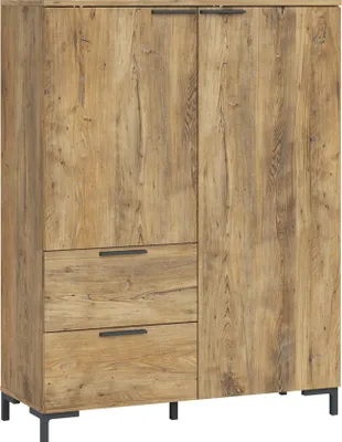 Produktbild von Highboard Alternative Kommode 100x40x132cm Farbe wählbar,Kastanie Breslau / Weiß