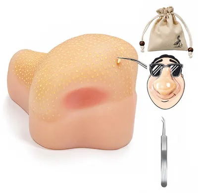 Produktbild von Pickel Drückspielzeug für Erwachsene, Silikon Pickel Nase Modell zum Ausdrücken, Stressabbau Fidget Spielzeug mit Pinzette und Aufbewahrungstasche