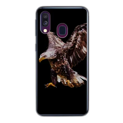 Produktbild von MuchoWow® Handyhülle Schutzhülle Hülle für Samsung Galaxy A40 Adler - Vogel - Federn Silikon Softcase Handy Hülle - Handy-Tasche