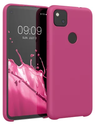 Produktbild von kwmobile Handyhülle für Google Pixel 4a Hülle - Case Silikon - Kabelloses Laden - Schutzhülle Cover in Himbeer Pink