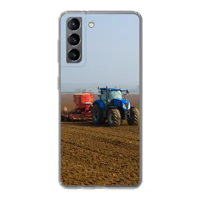 Produktbild von MuchoWow® Handyhülle Schutzhülle Hülle für Samsung Galaxy S21 Traktor - Blau - Nebel Silikon Softcase Handy Hülle - Softcase