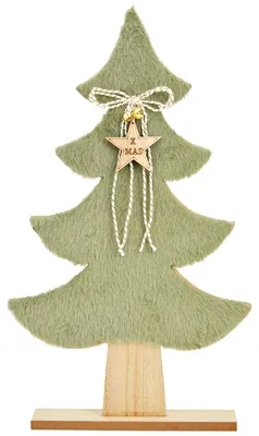 Immagine prodotto di Albero di Natale decorativo verde, in Pelliccia sintetica, in 23x39x5 cm