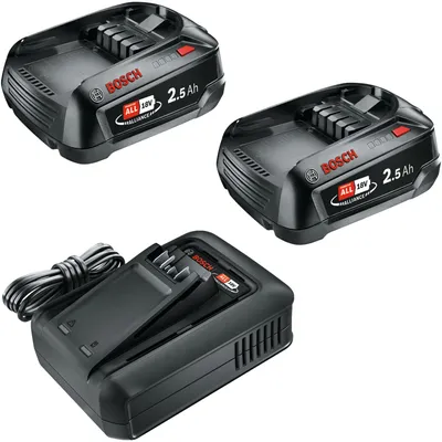 Image de Kit de démarrage 18 V Bosch 2x PBA 18V 6.0Ah Batterie W-C 6,0 Ah ( 2x 1600A00DD7 ) + chargeur AL 18V-44 ( 1600A031X0 )