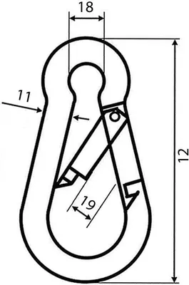 Produktbild von Feuerwehrkarabinerhaken Karabinerhaken 4,5,6,7,8,9,10,11,12 mm Karabiner Haken - Größe: 11 - Menge: 4