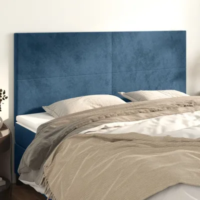 Produktbild von Kopfteile 4 Stk. Dunkelblau 80x5x78/88 cm Samt