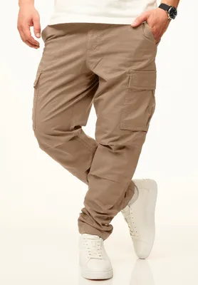 Produktbild von DAILY Baumwolle Herren Cargohose als Stoffhose mit Stretch im Tapered Fit Chino Cargo Hose mit Gürtelschlaufen für Herren