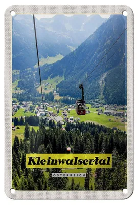 Produktbild von Blechschild Reise 12x18cm Kleinwalsertal Österreich Gondel Natur Schild