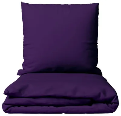 Produktbild von Bettwäsche Set Baumwolle Lila Renforce 155x200 cm 100% Baumwolle mit Reißverschluss Uni