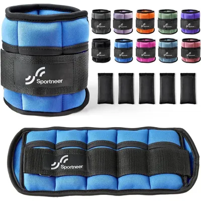 Produktbild von Verstellbare Knöchel- und Handgelenkgewichte 2,2 kg pro Manschette Blau Neopren 1 Paar