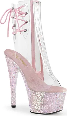 Produktbild von ADORE-1018C Damen Booties von Pleaser, Transparent Weiß , EU 42, US 12