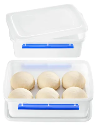 Pizzateig-Boxen Set 2er, Gärbox 40x30x8 cm, BPA-frei