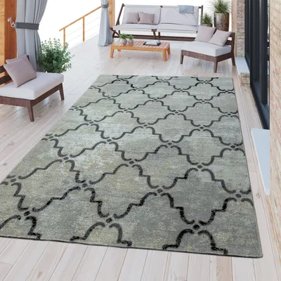 Produktbild von TT Home Moderner Outdoor Teppich Wetterfest Innen & Außenbereich Vintage Optik In Grau Größe 120x170 cm