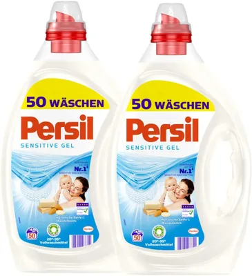 Produktbild von Persil Sensitive Gel Flüssigwaschmittel Waschmittel Wäsche 2x50 Waschladungen