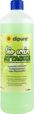 Produktbild von dipure® Katzenurin-Entferner - Bio Urin Attacke - Geruchsentferner mit Mikroorganismen 1 Liter Nachfüllflasche