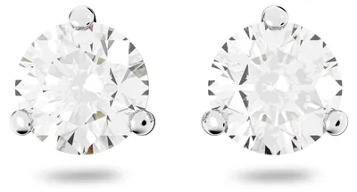 Produktbild von Swarovski Stilla Ohrstecker, Rundschliff, Weiß, Rhodiniert